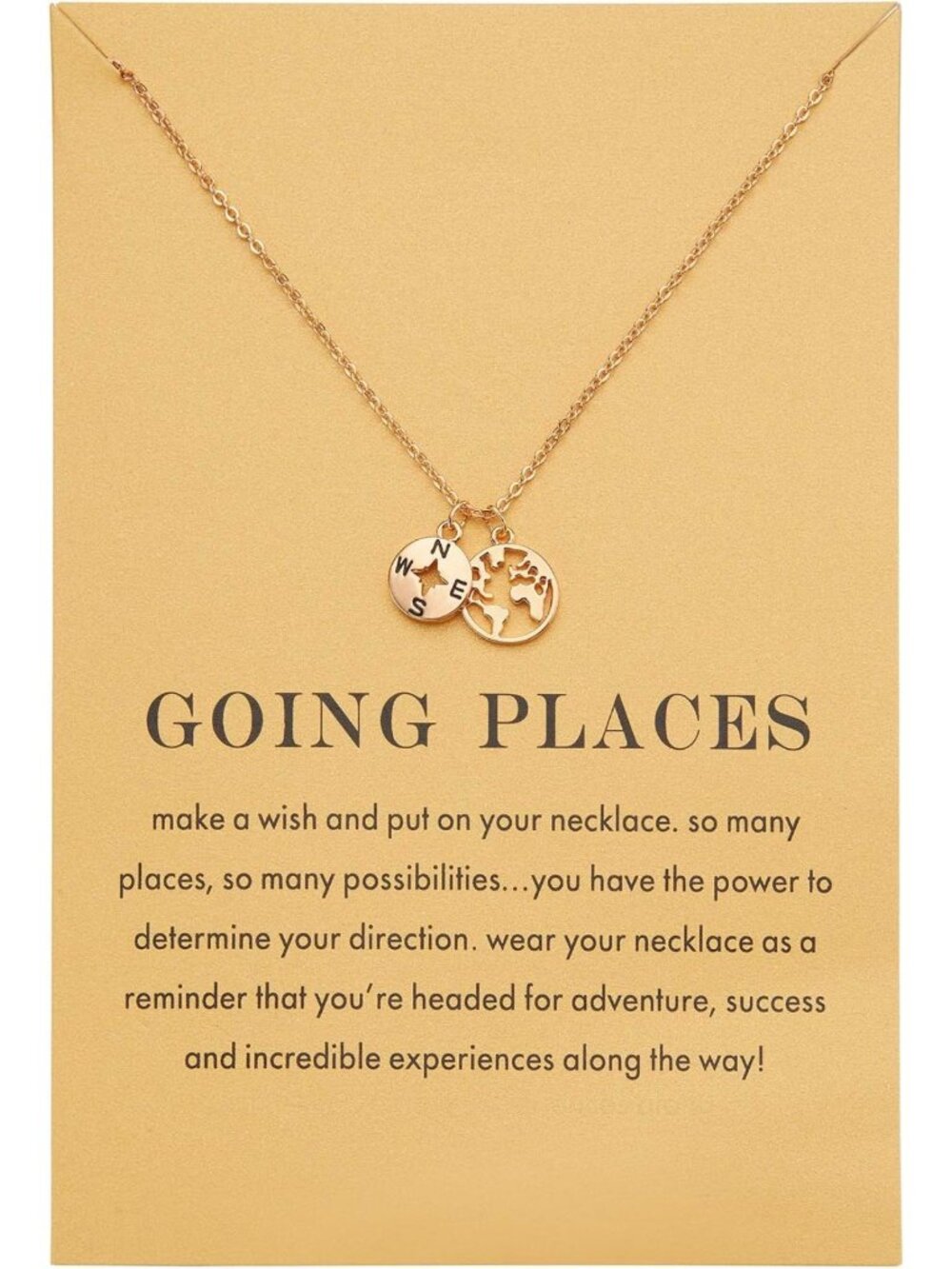Dainty 18K Gold Plated Compass Pendant Necklace - Perfect Graduation Gift for